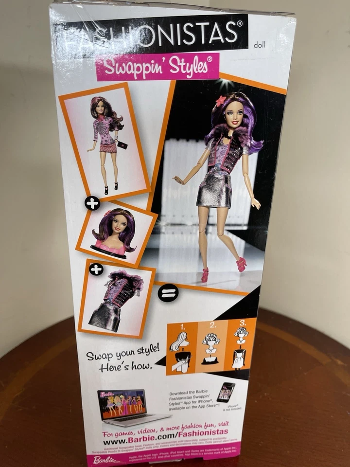 Новая запечатанная кукла Barbie 2010 Fashionistas Sassy Swappin Styles Raquelle V7145 новая в коробке - Изображение 3 из 3