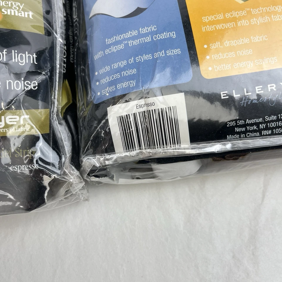 Lot Of 2 Eclipse Window Curtain Panels Espresso Brown 52x84 Blackout Thermalayer - Image 4 of 4