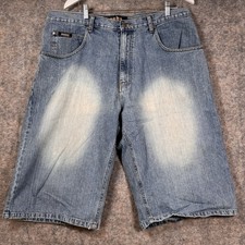 Vintage Y2K Webs Jean Shorts Mens Size 38 Jorts Baggy Hip Hop Streetwear Blue