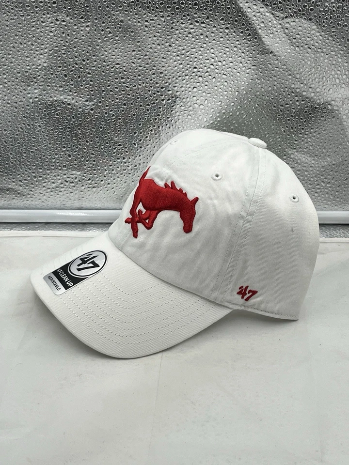 SMU Mustangs NCAA '47 Brand White Clean Up Adjustable Strapback Hat - Image 2 of 4