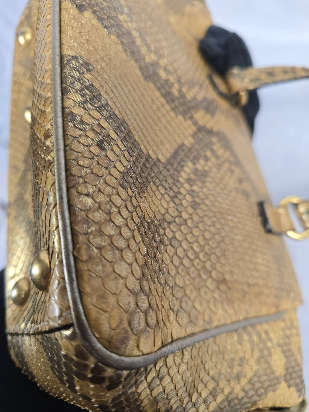 Gucci 1973 Top Handle Python Leather Bag - image 11