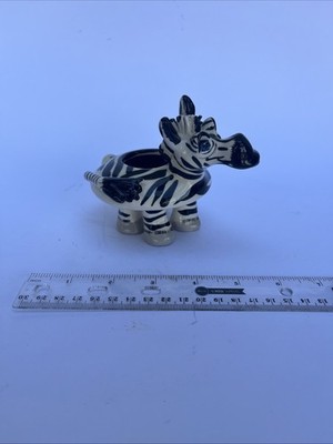 Blue Sky Clayworks Zebra Figurine Cache Pot