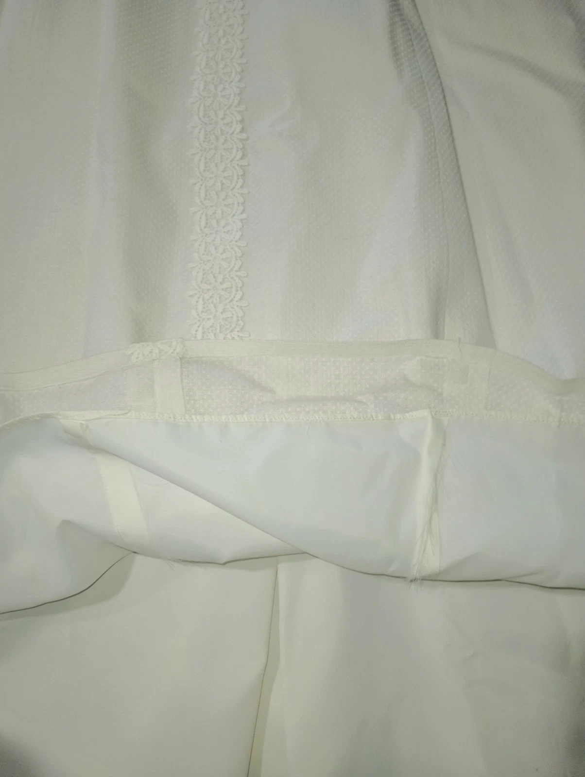 OFF WHITE Abito vintage anni 50 60 margherita bordo bianco sporco matrimonio hostess floreale floccato