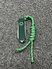 Victorinox Classic SD Green w/Shamrock ILucky Clover Keychain Swiss Army  58mm