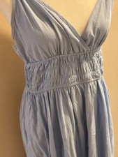 Light Blue Smocked Waist Maxi Dress – Sleeveless, V-Neck, Flowy