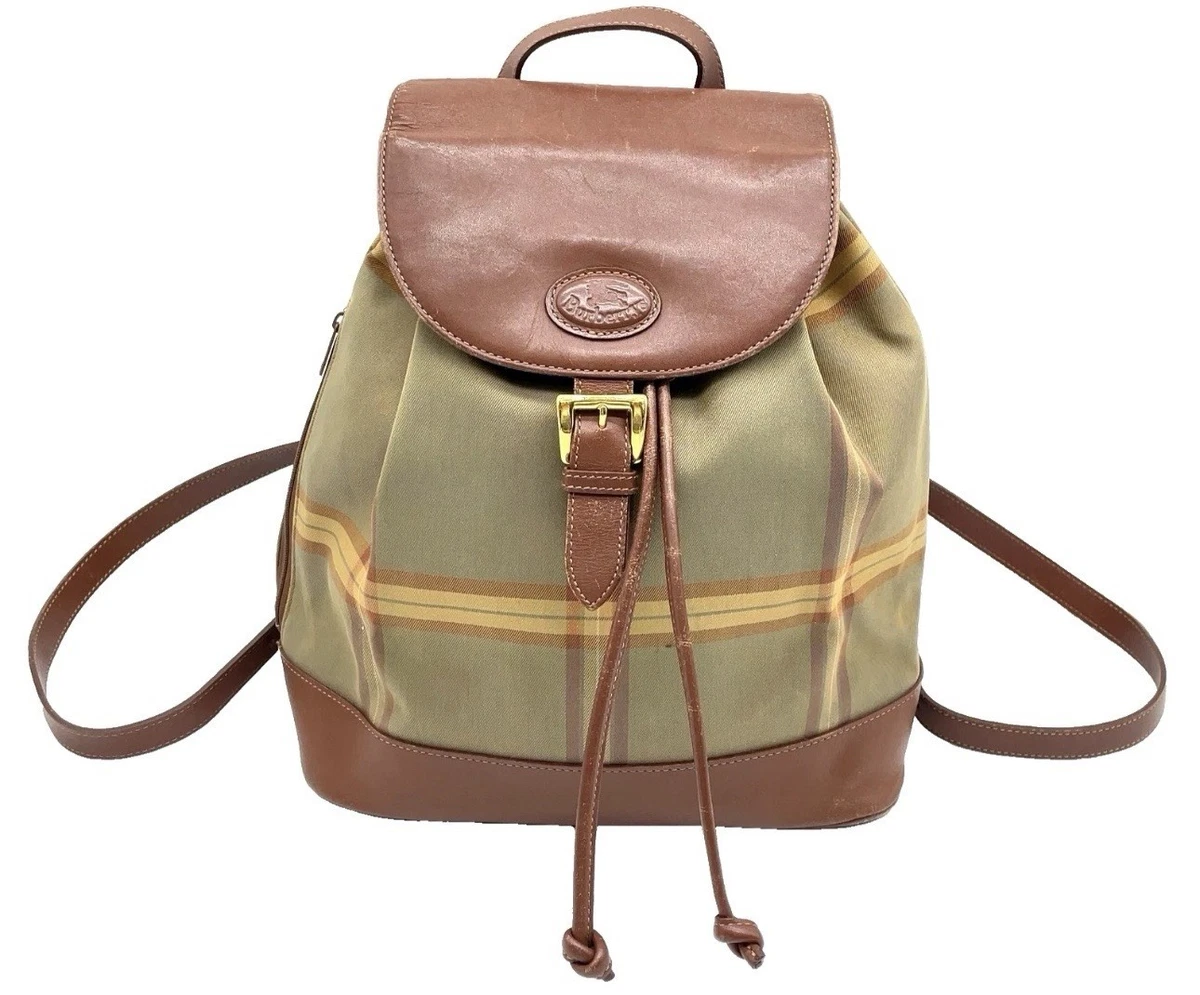 Burberry Backpack Green Leather with Blue Logo Classic Nova Check inside Burberry Nova Check Blue Classic Backpack main image 4