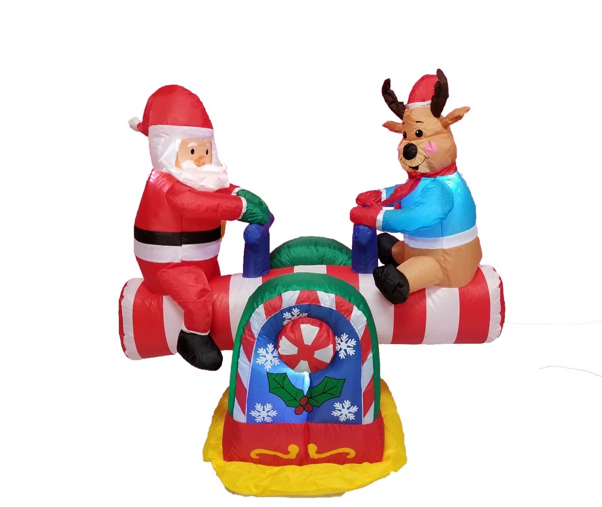 FT Tall Animated Christmas Inflatable Decoration Santa Reindeer Teeter  Totter