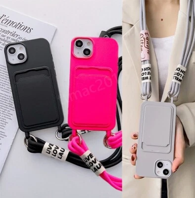 Handykette für iPhone 17 16 15 14 13 Handyhülle Schutzhüllen Cover mit Band Case - Bild 1 von 4