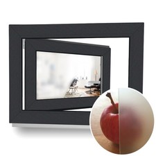 Kellerfenster Kunststoff Garage Fenster Holzoptik Anthrazit 3-Fach 60 mm RAL7016