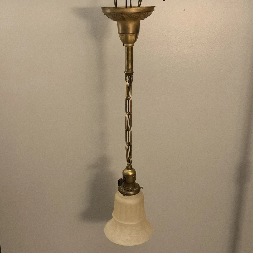 "Colgante de latón de 25"" de largo globo esmerilado 40H" Foto 2 de 4