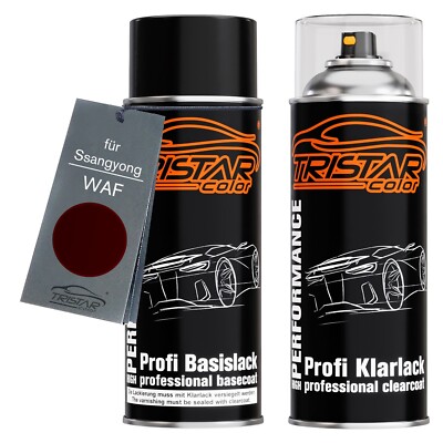 Autolack Spraydosen Set für Ssangyong WAF Wine Red Perl Basislack Klarlack