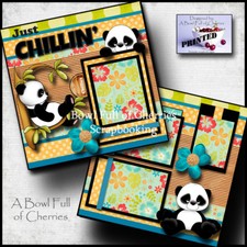JUST CHILLIN'  2 premade scrapbook pages paper piecing baby BY CHERRY 0041