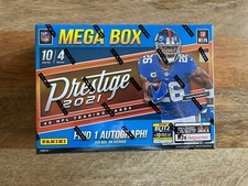 2021 PANINI PRESTIGE NFL FOOTBALL Retail MEGA BOX (4 Packs) 5 Numbered 1 Auto