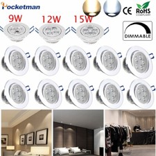 10PC 9W/12W/15W Dimmable LED Downlight Recessed Ceiling Light with Driver 110V