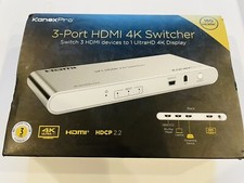 KanexPro 4K HDMI 3 x 1 Switcher, Silver SW-HD20-3X14K 3 Port