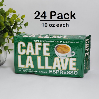 Cafe La Llave Espresso Coffee 10 oz each - LOT of 24 Pack - Ground Coffee
