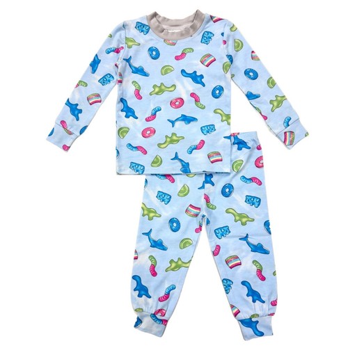 BCS49 Esme Boys Pajamas Full Length 2pc Set 12m 18m 3 4 5 6 7 8 10 12 14 Black - Picture 4 of 18
