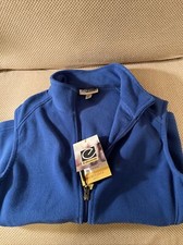 Edwards Men's 100 Polyester Two Zippered Warm Microfleece Vest SZ S BLUE