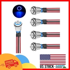 5PCS 19mm LED Latching Switch with Pre-Wired Harness -  Waterproof Design