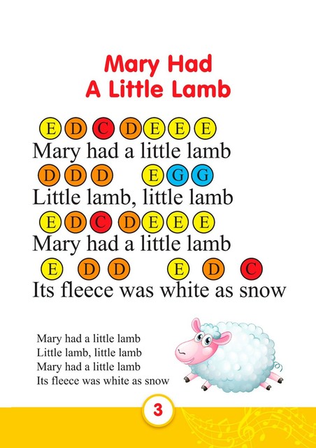 20 Color-Coded Xylophone Melodies: Xylophone Sheet Music for Children