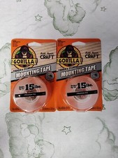 2 Pkg Gorilla Tough And Clear Mounting Tape Weather Proof 1 In X 60 In