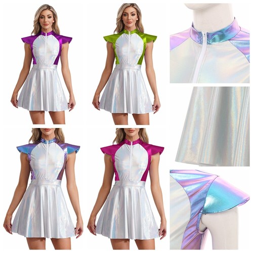 Damen Röcke Erwachsene Kleid Sexy Kostüm Galaxy Cosplay Pub Alien Party Halloween - Bild 6 von 58