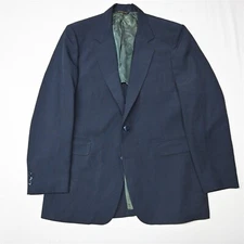 Vtg Curlee Bespoke 42R Blue Stripe 70s Mens Blazer Sport Coat Jacket