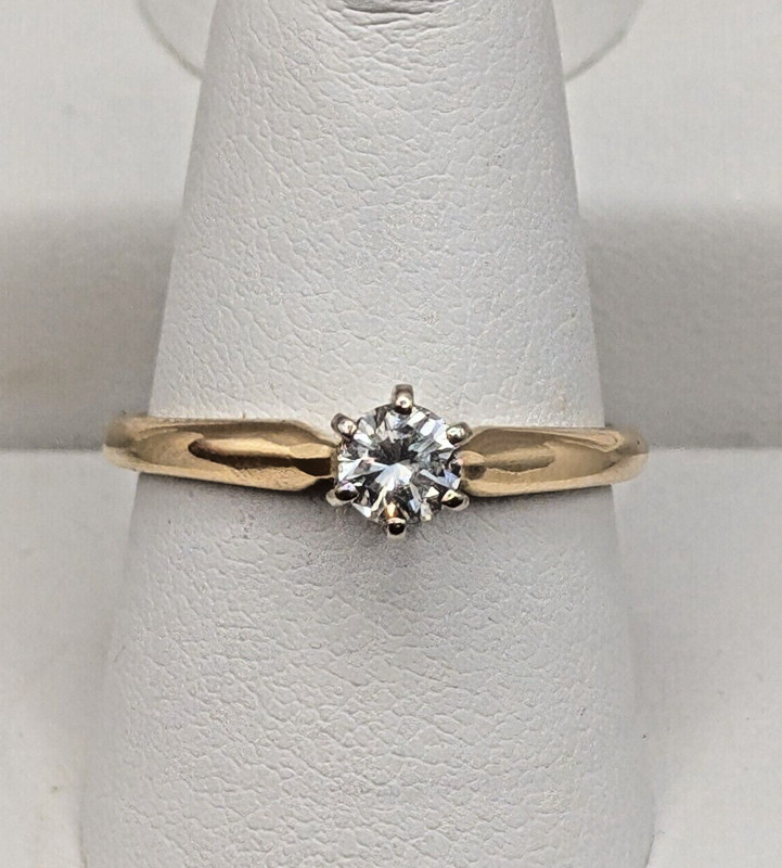 Vintage 14kt Yellow Gold Diamond Solitaire Ring Robbins Brothers