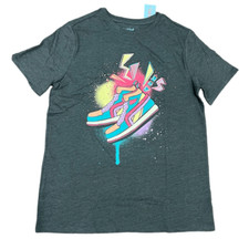 Cat Jack XXL 16/18 Gray Retro High Top Sneaker Graphic T-Shirt Tee