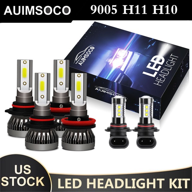 6x 9005 H11 LED Headlight H10 Fog Light DRL White for Toyota Tundra