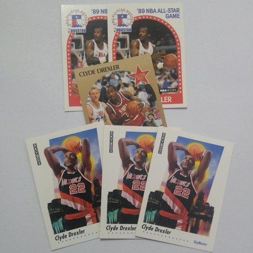 1991-92 SkyBox - Clyde Drexler - SkyMaster #579 1990 NBA HOOPS #16 '89 #69 6 lot