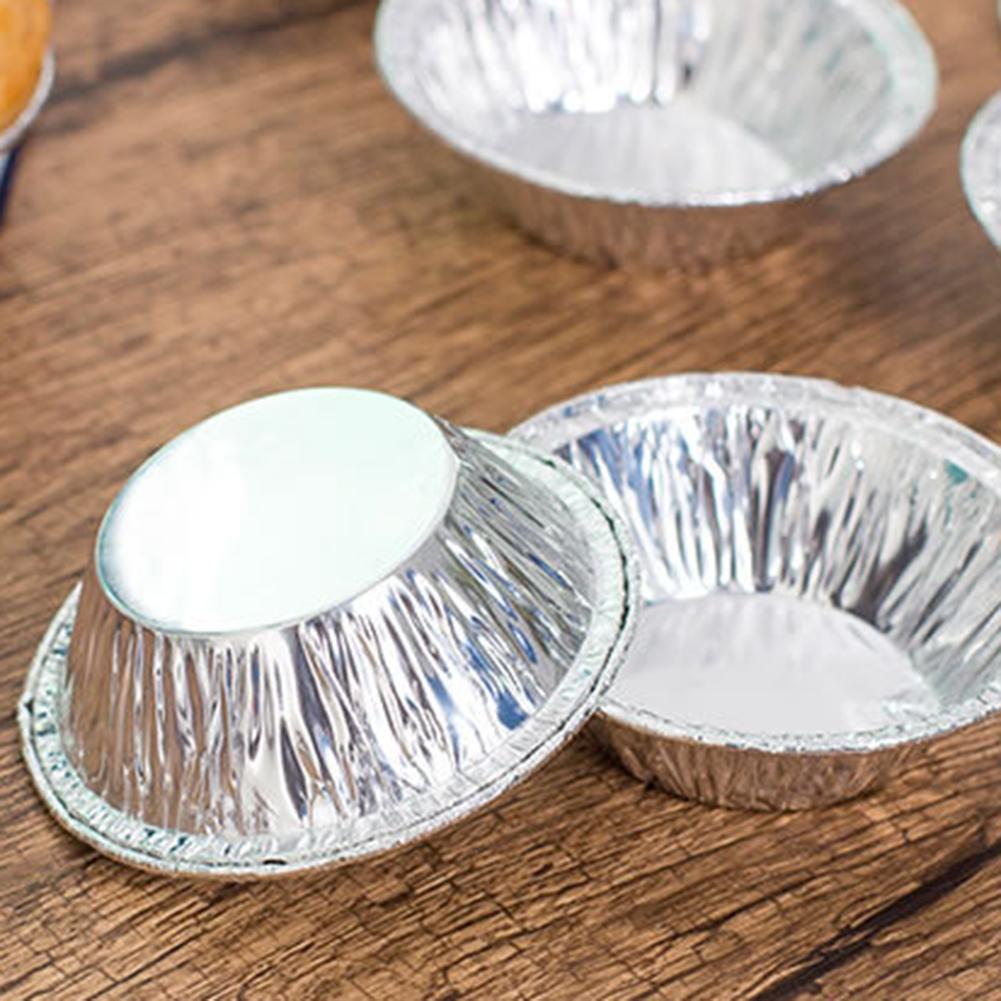 AU 200Pcs Disposable Tin Foil Egg Tart Molds Cupcake Pan Round Baking