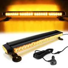 26'' Amber LED Strobe Light Bar Rooftop Emergency Warning Double Side Flashing