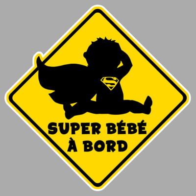 SUPER BABY ON BOARD SAFETY SIGN 12cm STICKER STICKER SA142