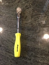 Snap On thlfd72 1/4 drive dual 80 hard grip long handle ratchet in hi viz yellow