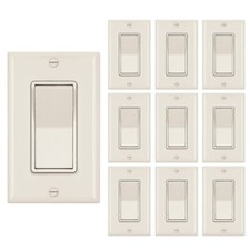 10 Pack Decora Light Switch,Ivory, Single Pol...
