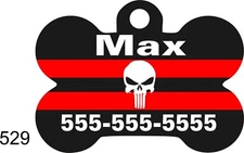 Punisher Dog Bone CUSTOM PERSONALIZED PET ID TAG Unique Colorful cute Super Pet