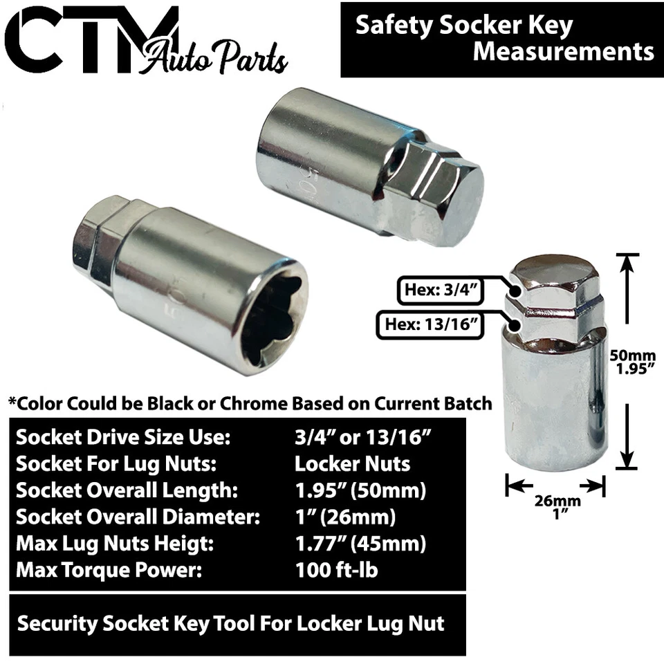 32x Tuerca de asiento cono negra 9/16-18 + bloqueo compatible con Chevy C20/C30/K20 R/V2500 Foto 4 de 4