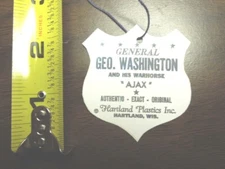 1950's General Geo. Washington and horse  "Ajax"  Western Rider Custom Hang Tag 