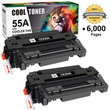 2PK CE255A 55A Toner Cartridge For HP 55A LaserJet MFP M525f P3015 M525dn M521dn