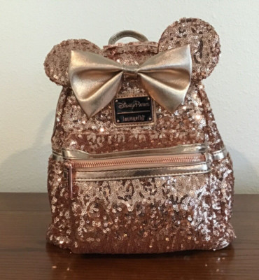 Loungefly Disney Parks Rose Gold mini backpack w/ handheld bag and Ears Loungefly | Bags | Loungefly Disney Parks Rose Gold Mini  main image 4