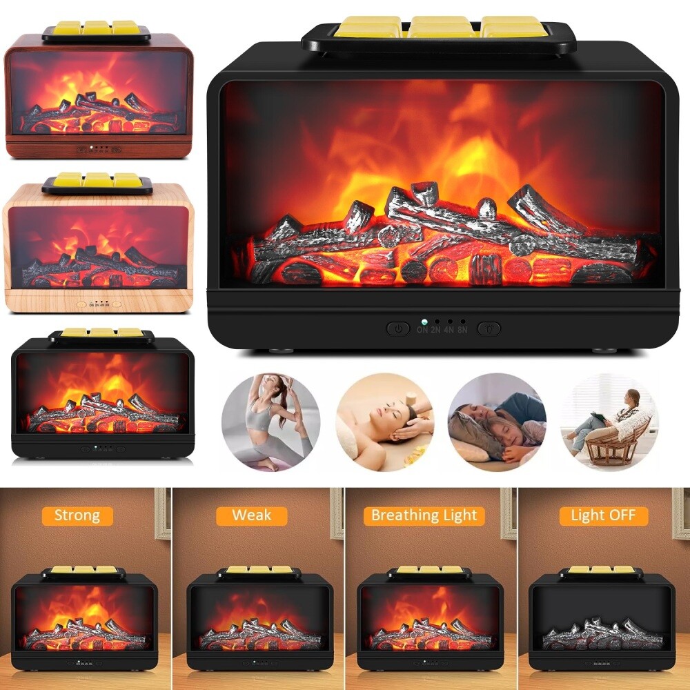 Fireplace Wax Melt Warmer Electric Dynamic Flame Wax Melter PTC Heating Timer