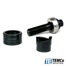TEMCo TH0409 - 1 1/4" Actual Hole Size Knockout Punch Unit & Manual Draw Stud