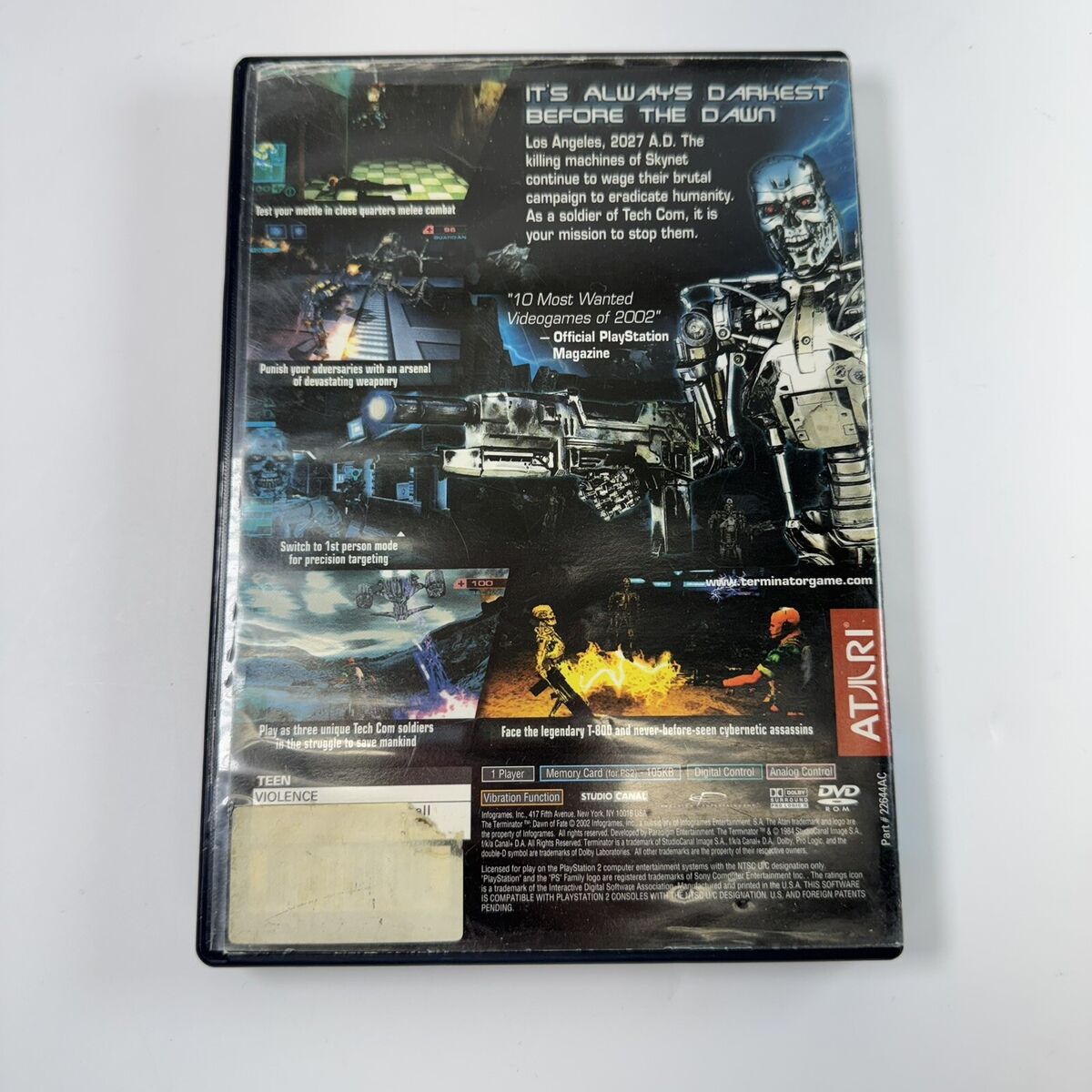 Terminator: Dawn of Fate (PS2, Sony PlayStation 2, No Manual, 2002 