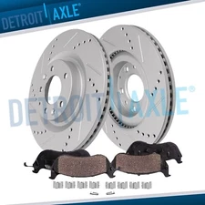 Front Drilled Slotted Brake Rotors Brake Pads for 2019 - 2024 Mazda CX-9 CX-5