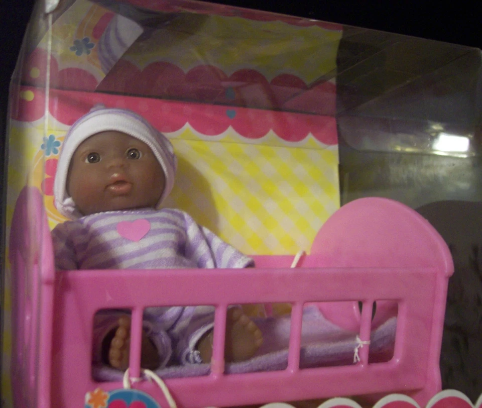 NEW AA Berenguer Doll Lots To Love Babies 5" Mini Nursery PlaySet Crib NIB - Image 2 of 2