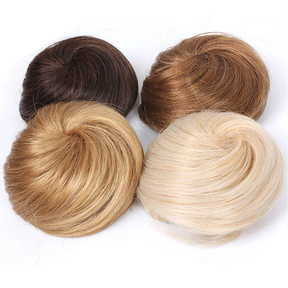 8 Colors Women Lady Hair Buns with Drawstring Synthetic Hair Chignon Hairpieces - Image 3 of 4