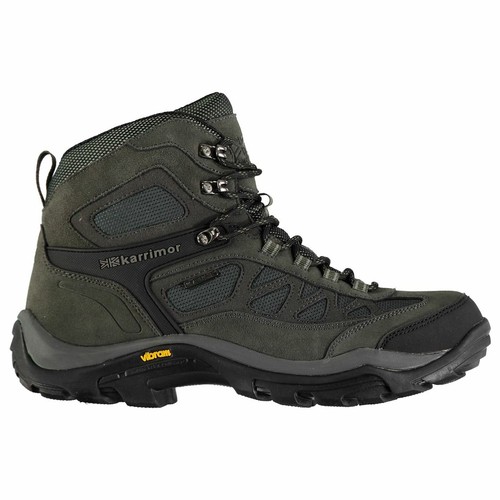 Karrimor Mens Aspen Mid Walking Boots Lace Up Waterproof Padded Ankle Collar - Charcoal - Size: 10