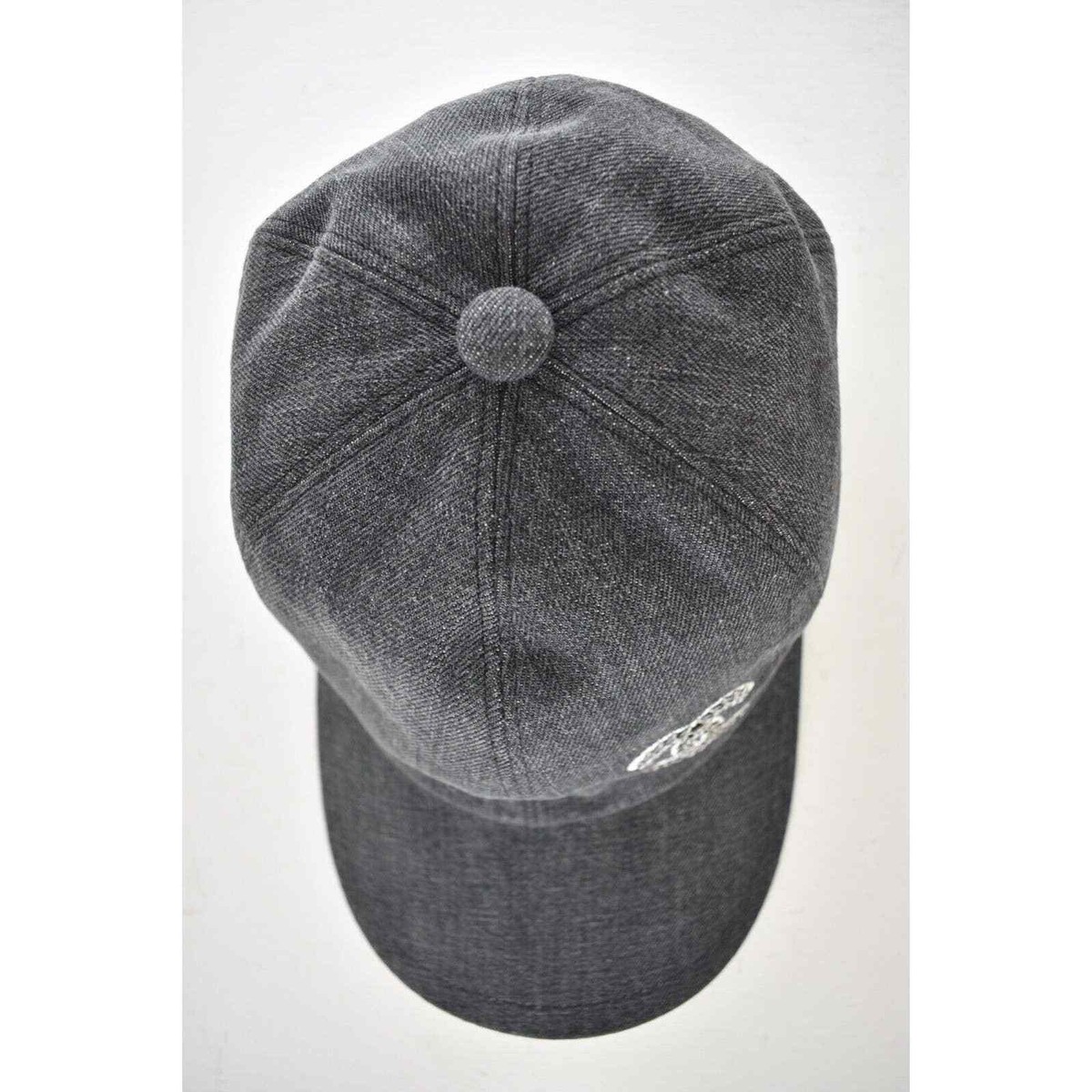 Chanel 22P Black Denim Sequin CC White Logo Baseball Cap