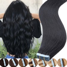 200g 80pcs Thick Skin Weft Tape In Remy Human Hair Extensions Full Head Brown 9A